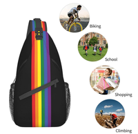 Benutzerdefinierte Regenbogen LGBTQ Pride Umhängetasche für Schwule Männer, Hochwertiges Design, Outdoor Crossbody-Tasche, Schultertasche, Brusttasche, Alltagstasche