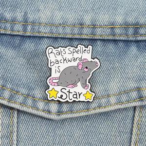 Se scrivi 'mouse' all'ingrosso inverso, il numero IT diventa 'stella' - Citazioni divertenti - Topolino - Orecchie rosa - Roditore grigio - Spille smaltate personalizzate all'ingrosso - Product Image 1