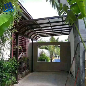 Tettoia per Balcone Esterno, Riparo dalla Pioggia, Copertura per Patio Impermeabile, Tettoia in Alluminio con Pali, Tettoia con Tetto in Policarbonato - Product Image 4