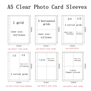 <span class=keywords><strong>A5</strong></span> chất kết dính tay áo PP photocard Túi Refill trang tấm bảo vệ nhựa giao dịch thẻ tay áo cho 6 vòng Album ảnh Chất kết dính - Product Image 3