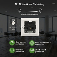 Lampes LED à options personnalisables 1-160W avec variateur d'intensité, interrupteurs rotatifs marche/arrêt à coupure de phase descendante pour LED