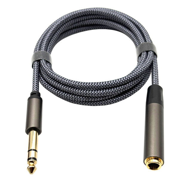6.35mm Extension Cable 6.35mm 1/4" TRS Male to Female Stereo Adapter Jack Quarter Inch Headphone Guitar Extension Cable