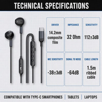 Audífonos Intrauditivos con Cable Tipo C, Micrófono y Control Remoto Integrado para Juegos, para Teléfonos Inteligentes, Venta al Por Mayor de Fábrica