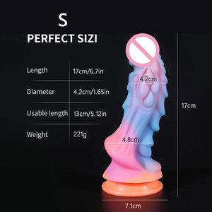 Plug Anale Luminoso in Silicone Liquido a Forma di Drago, Dildo Realistico Grande e Mostruoso per Donne e Uomini, Giocattoli Sessuali - Product Image 6