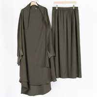 Ensembles de 2 pièces pour femmes musulmanes, robe de prière, abaya, khimar, Ramadan, Eid, vêtements islamiques, costume
