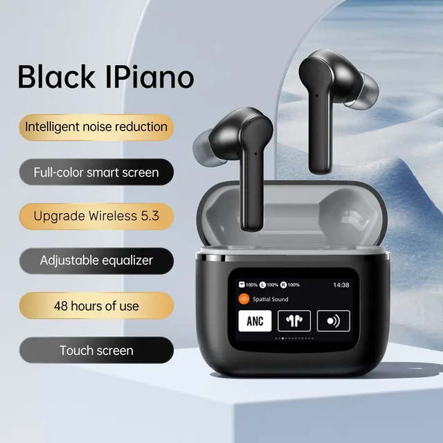 High Quality T68 Pro New Wireless Earphone Led Display Screen Display Headphone in Ear Earbuds ENC ANC Auriculares