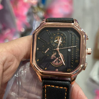 Nouvelle montre-bracelet suisse carrée pour homme, cadran double couche, montre élégante pour étudiant, vente en gros