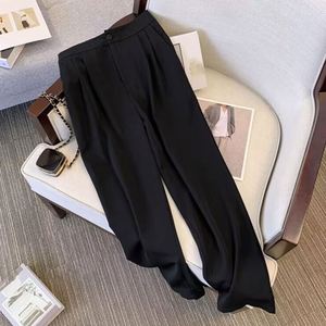Pantalon de costume taille haute à jambes larges pour femme, style décontracté fluide et élégant, idéal printemps/été - Product Image 2