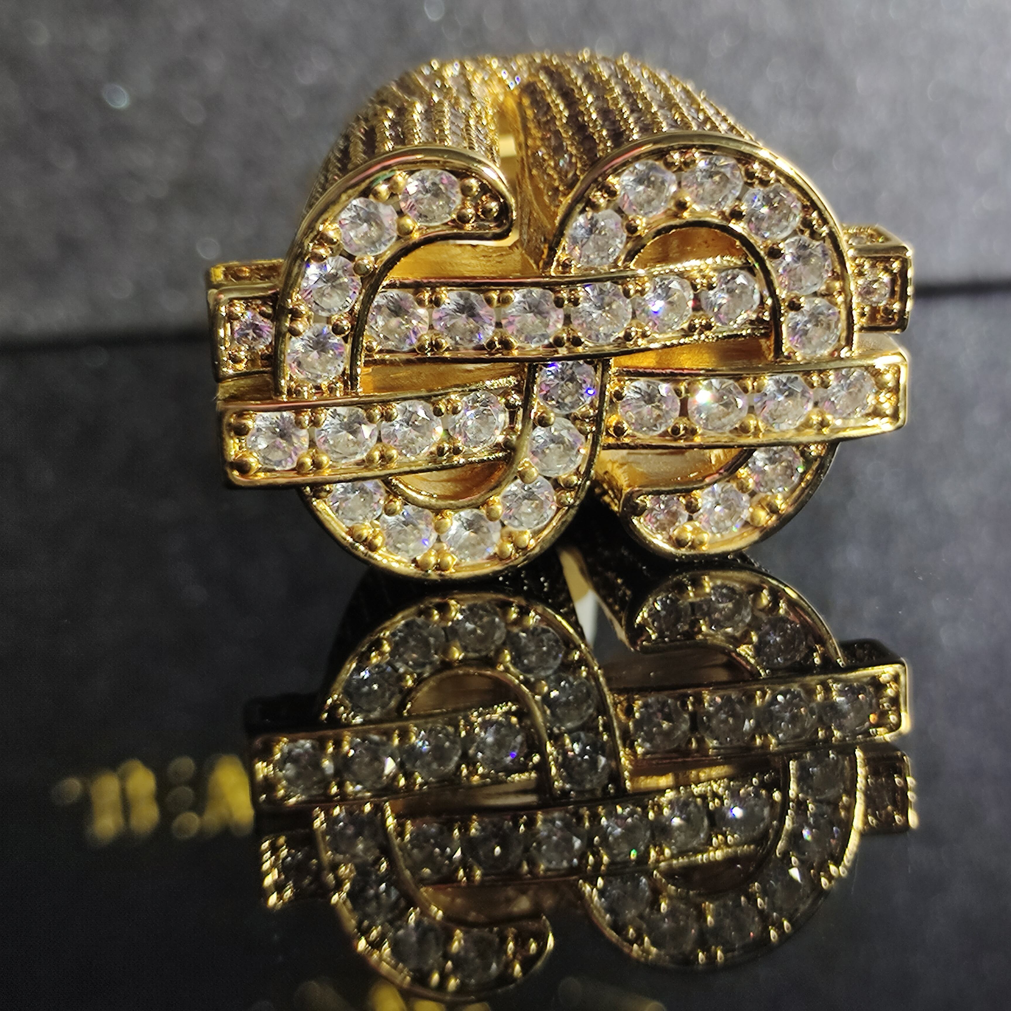 18K黄金最畅销的零售新的美元符号戒指高品质美元符号戒指| Alibaba.com