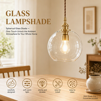 Abat-jour en verre transparent à double extrémité ouverte personnalisable pour lampe, accessoire d'éclairage intérieur, source directe usine