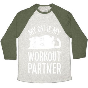 Mi gato es mi compañero de entrenamiento, camiseta de béisbol unisex de mezcla triple - Product Image 5