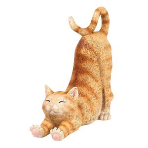 Soporte para Teléfono Móvil con Forma de Gato, Soporte para Teléfono Celular de Resina Esculpida con Forma de Gatito, Soporte para Teléfono con Cuello Perezoso de Gato Naranja Tabby de 6 Pulgadas - Product Image 4