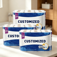 Papier toilette gaufré blanc 2 ou 3 plis, ultra doux, en pâte de bois vierge, respectueux de l'environnement, OEM ODM
