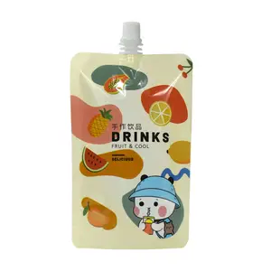 Custom Printed Plastic Packaging Transparent Clear Stand Up Liquid Water Juice Drink Pouches Spout Pouch Bag