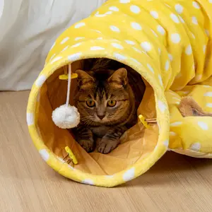 Grosir lubang bor panjang hewan peliharaan, berguling baru grosir persediaan hewan peliharaan terowongan lipat kucing saluran kucing tempat tidur terowongan kucing