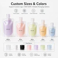 Sachets en plastique réutilisables personnalisés avec logo, pochettes à bec verseur pour liquides avec buse d'aspiration, pochettes verticales pour lotion cosmétique