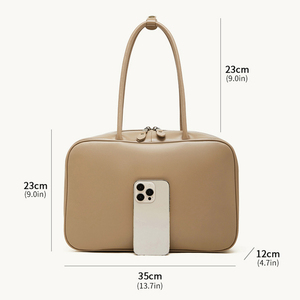 Usine <span class=keywords><strong>Sac</strong></span> à <span class=keywords><strong>Main</strong></span> Cuir Véritable <span class=keywords><strong>Femme</strong></span> Vintage Boston Clutch Simple Grande Capacité Travail Luxe Discret Sacs à <span class=keywords><strong>main</strong></span> - Product Image 6