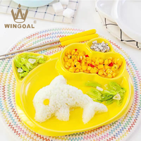 Assiette de petit déjeuner irrégulière en céramique belle assiette de dessin animé assiette de séparation chat mignon
