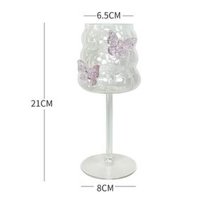 <span class=keywords><strong>Verre</strong></span> à vin rouge transparent en forme de grappe avec motif papillon rose en relief pour fêtes, bars et restaurants - Product Image 6