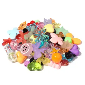 Hobbyworker 500 g/saco miçangas de acrílico, miçangas soltas de acrílico, para colar de celular, pulseira, fabricação de joias, presentes para crianças b0668