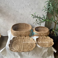 2024 vente chaude belle main pétoncle rotin panier en osier ensemble de petite taille pour le stockage et la décoration de la pépinière