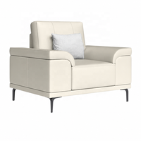 Modernes Minimalistisches PU-Leder Sofa-Set Mattschwarze Metallbeine OEM ODM 12 3-Sitzer Fabrik Maßgefertigtes Wohnzimmer Sofa-Set