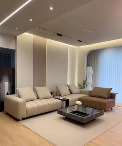 Sofá moderno para sala de estar, sofá de diseñador, modelo Villa, tela de terciopelo, muebles de sala de estar, juego de sofá con cinturón de acero inoxidable, sofás - Product Image 2