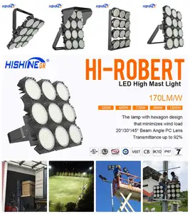 High Brightness Stadium Lighting High Mast Led Flood Light Ip67 4K Broadcasting Supported 1000w Aluminum Sports Stadiums 800w