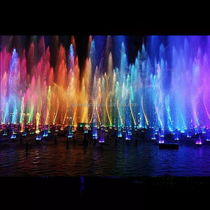 Nhà máy trực tiếp 304 thép không gỉ âm nhạc đài phun nước & thác nước trong một AO LED-Lit cho biệt thự vườn - Product Image 5