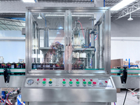 Ligne de remplissage automatique pneumatique d'huile et de gaz en aérosol pour applications cosmétiques et chimiques avec une haute précision