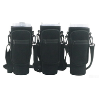 Étui de bouteille d'eau isolé en néoprène 30/40 oz avec bandoulière et poches pour hommes/femmes, pour la marche et la randonnée