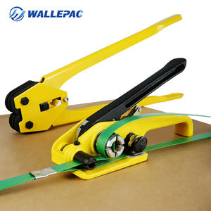 Wallepac Open Serrated Seals Sealer Kit Tensioner Steel Buckle Banding Tool Manual Strapping <strong>Machine</strong> for Polyester (Pet) Straps - Product Image 1
