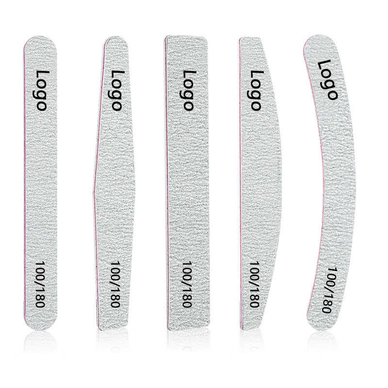 Розовая двухсторонняя мини-пилка для маникюра, пилка для ногтей и буфер с пользовательским логотипом