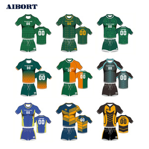 Aolan jersey Rugby kustom dan celana pendek, seragam sublimasi gaya suku, pabrik ODM OEM, Kit Rugby - Product Image 1