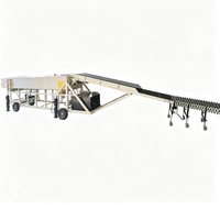 Convoyeur à bande télescopique mobile hydraulique avec plateforme de travail pour opérateur, pour le chargement et le déchargement de conteneurs