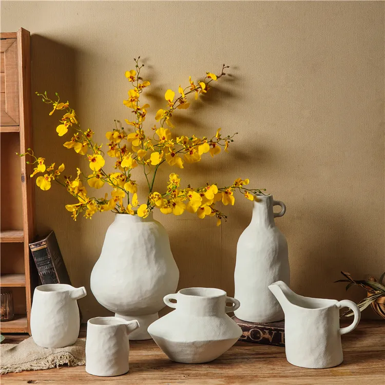 New design minimalist white bud vase luxury home interior living room nordic ceramic flower vases