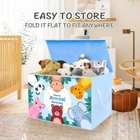 Organisateur de vêtements pour enfants, bac en toile réutilisable, boîte de rangement pliable multifonctionnelle pour jouets avec couvercle