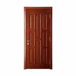 Vertical panel teak wood design apartment main exterior single door model