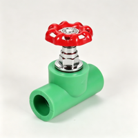 Robinet d'arrêt PPR pour tuyau d'eau, raccord 4 points, tailles 20/25/32, avec bonnet en acier inoxydable à âme en cuivre épaissie, connexion par fusion thermique