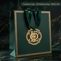 Bolsa de Papel Grueso Personalizada con Relieve 3D CNC y Lámina Dorada, Bolsa de Compras con Escudo Real para Eventos VIP, Regalos de Boutique
