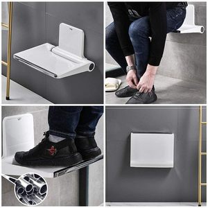 Siege De Douche Mural Blanc Tabouret De Douche Chaise De Douche De Salle De Bain Antiderapante Flexible Facile a Nettoyer - Product Image 6
