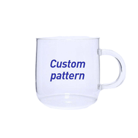 Logo personnalisé Tasses en verre borosilicate à paroi simple de 12 oz Sublimation Design minimaliste Utilisation au bureau et à la maison Modèle de marque Hls TY-DCB05