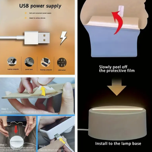 Veilleuse 3D alimentée par USB en forme de château fantastique Décoration 3D en acrylique Lampe à <span class=keywords><strong>illusion</strong></span> LED Lampe acrylique Cadeau de l'Aïd - Product Image 6