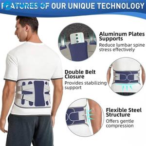 FSPG Faja Lumbar Ajustable de Talla Única con Doble Tirante, Soporte de Acero Transpirable para Espalda Baja y Cintura - Product Image 5