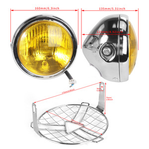 Faros delanteros <span class=keywords><strong>vintage</strong></span> modificados CG125, faros delanteros redondos universales de carcasa negra GN125 - Product Image 4