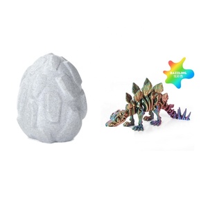 Figurines de dinosaures articulées imprimées en 3D avec œuf - Couleurs assorties T-Rex, Stegosaurus, Triceratops, jouets, modèles articulés à manipuler. - Product Image 3
