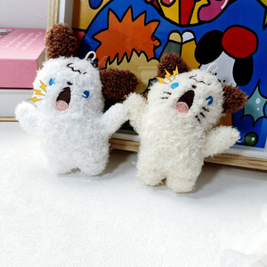 Mignon mini taille Animal cri chien chat ours lapin peluche broches Anime peluche pendentif porte-clés broches cadeaux pour enfants sacs - Product Image 5