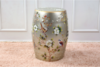 Design chinois traditionnel porcelaine tambour tabouret en céramique salon chambre Hall jardin extérieur décor à la maison fleur oiseau motif