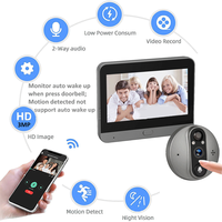 Sonnette de porte intelligente WiFi avec caméra, batterie 5000 mAh, détecteur de mouvement PIR, visiophone numérique