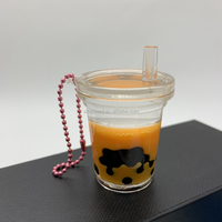 Porte-clés Charmant Mini Tasse à Boba Flottante en Acrylique avec Logo Personnalisé, Plusieurs Couleurs au Choix pour Merchandising de Marque de Café